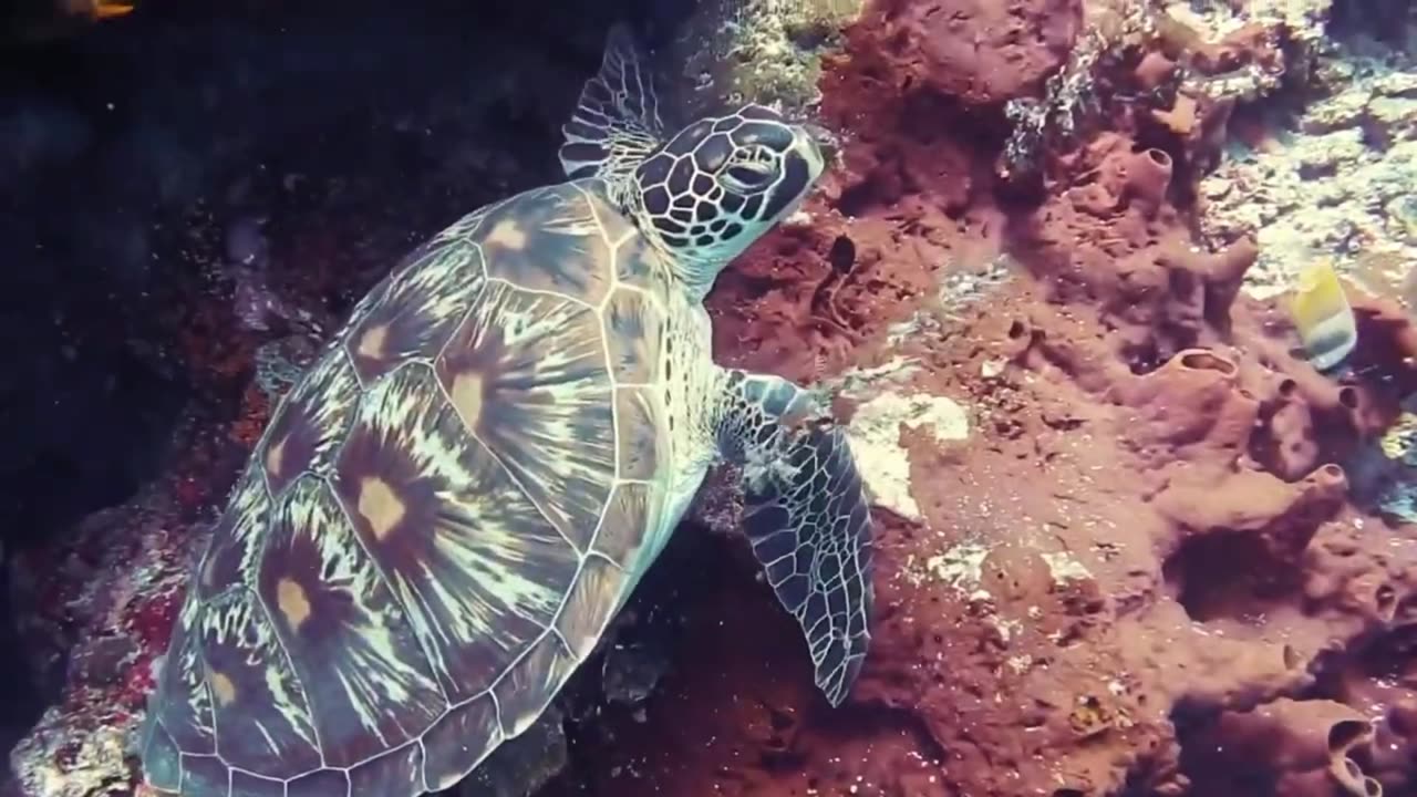 Discovery of a large turtle in the Pacific Ocean!