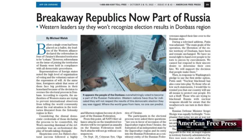 UK Column News - 3rd October 2022 - Implications For Donbass Accession To Russian Federation
