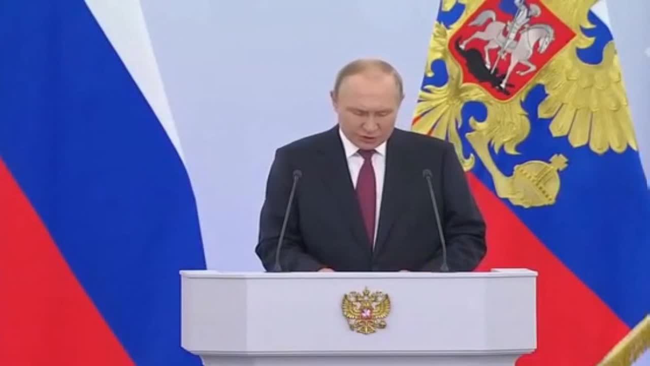 Vladimir Putin SPEECH as he officially is annexing four Ukrainian regions at Moscow ceremony