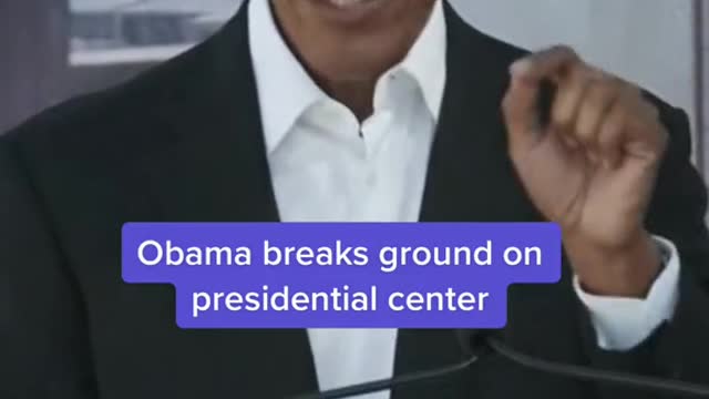 Obama breaks ground on presidential center