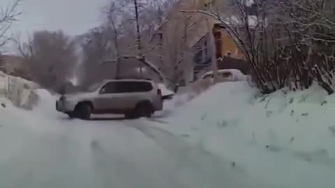 4wd drive slides all over the road in the snow