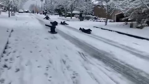 Neighbors call the police on children sledding, Police take direct action!