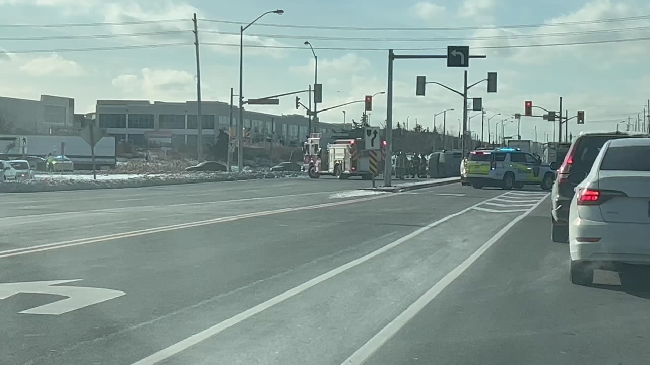 Hwy 27 Hwy 7 accident car flipped