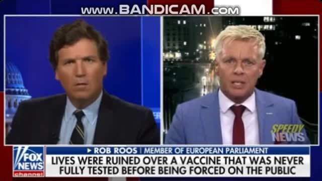 Rob Roos and Tucker Carlson about the Pfizer scam