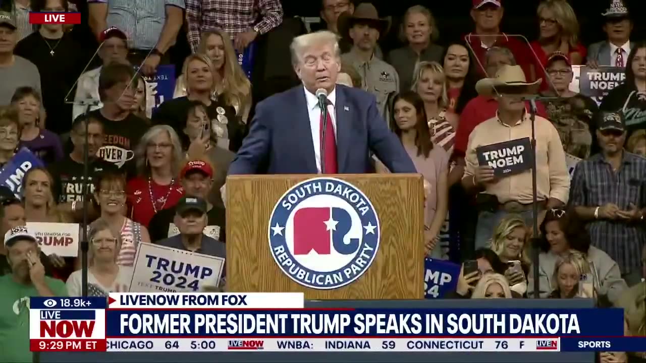 Trump speaks in South Dakota, receives endorsement from Gov. Kristi Noem