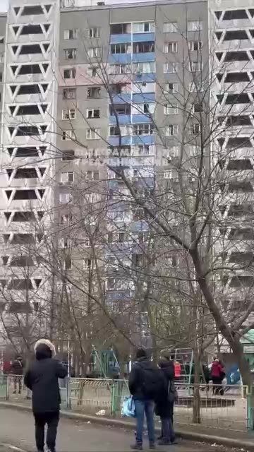 Прилет ракеты ПВО в Киеве.