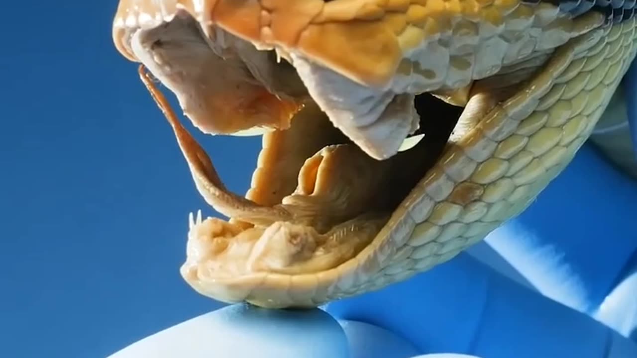 How do snakes breathe while eating?