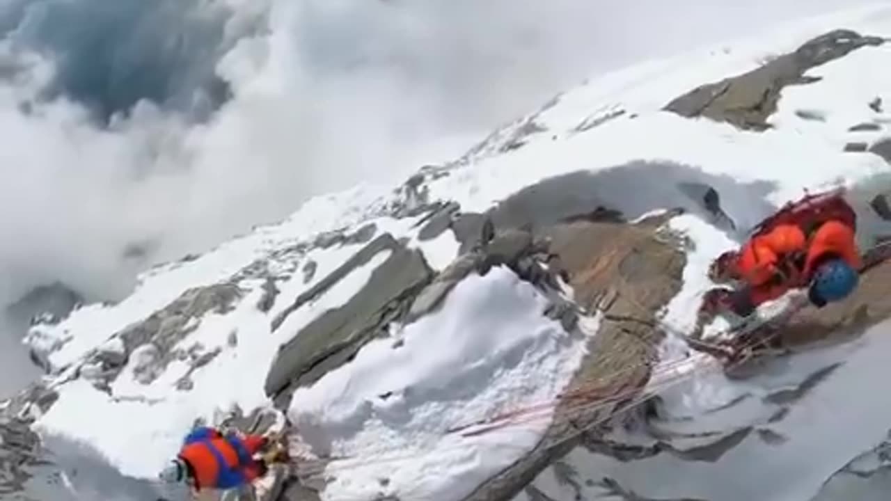 Bird's-eye view of the south west ridge of Ama Dablam mountain, Himalayas.