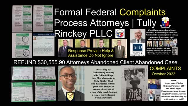 Michael C. Fallings Esq AVVO -Formal Federal Complaints Process Attorneys | Tully Rinckey PLLC - Stephanie Rapp Tully - Cheri L. Cannon Esq Martindale - Supreme Court Complaints - Arbitrator Raymond C. Fay - Theodore D. Chuang - Smith Downey PA -DCBAR