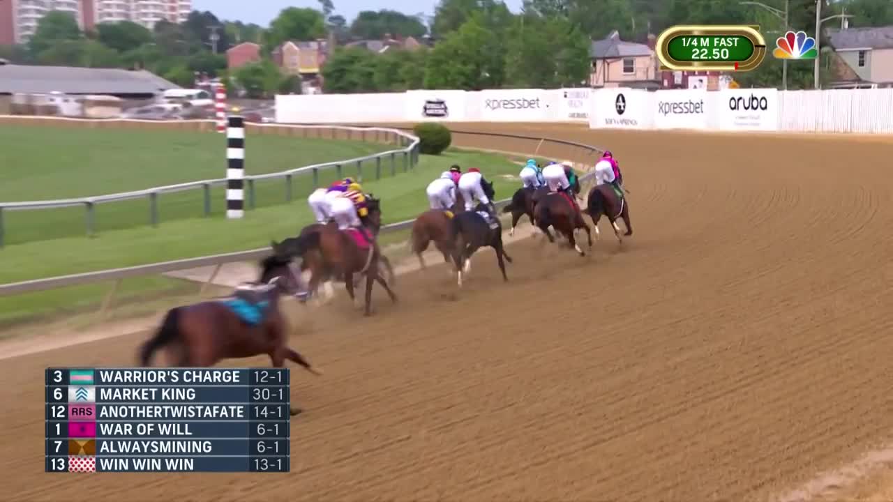 Preakness Stakes 2019 (FULL RACE), jockey John Velazquez thrown from horse | NBC Sports