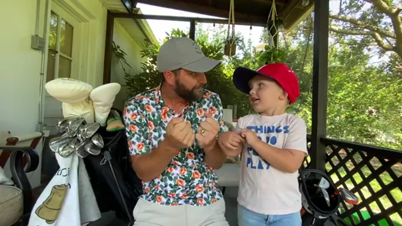 3 Year Old Rhys Goes to the Golf Driving Range