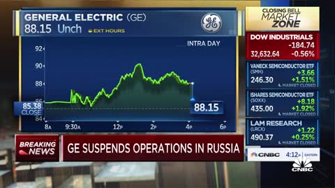 General Electric will suspend operations in Russia