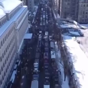 The Ottawa "Fringe Truckers" showing their demand freedom