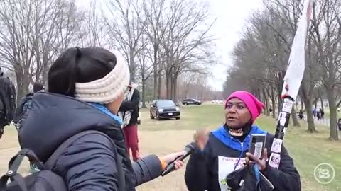 Crazy lady crying over the anti mandate protest in DC