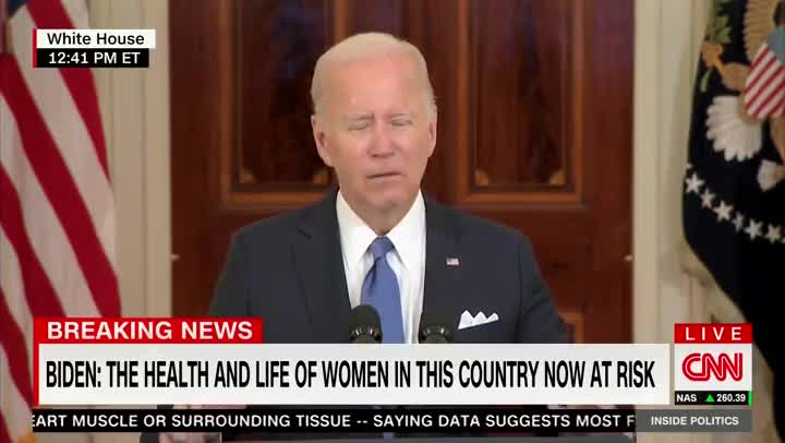 "of... it just... it" - Biden Suffers Mental Lapse While Whining About Roe Ruling