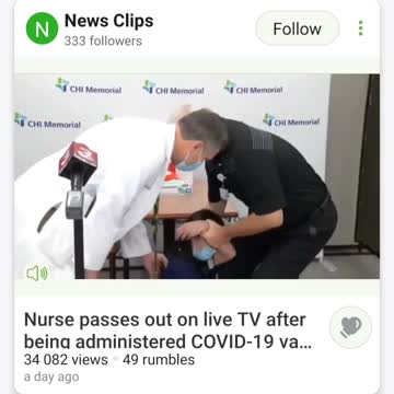 NURSE TAKES VACCINE PASSES OUT.