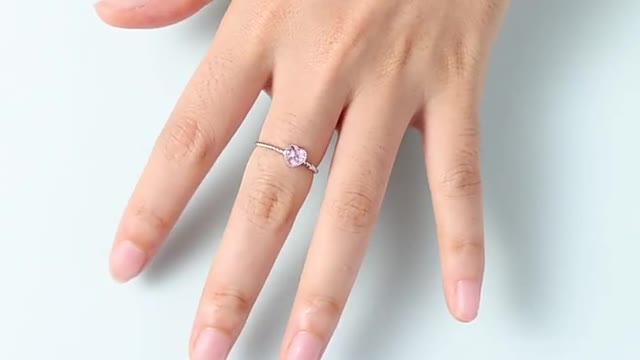 bamoer Real 925 Sterling Silver Pink Love