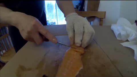 Making Pitsik (Innu dried fish)