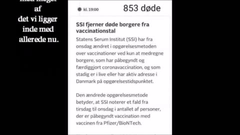 853 er Fjernet fra dødslisten post covid-19