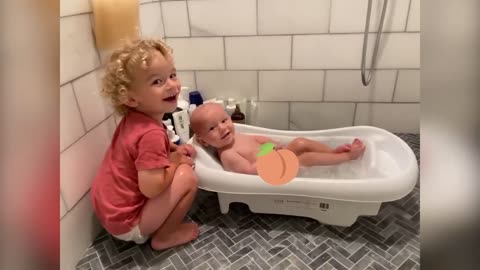 Where Are You Looking At? Funniest Baby Bath Time LOL ! Cute Video