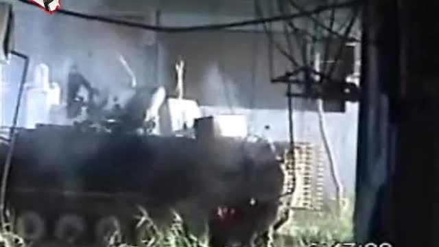 A APC of the United Kingdom hit during the Iraq War