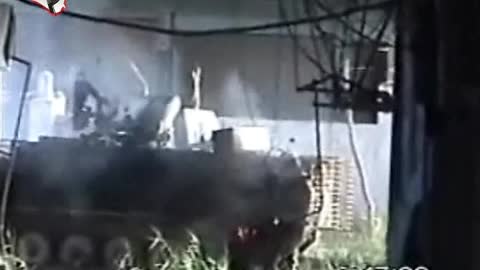 A APC of the United Kingdom hit during the Iraq War