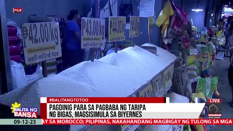 Pagdinig para sa pagbaba ng taripa ng bigas, magsisimula sa biyernes