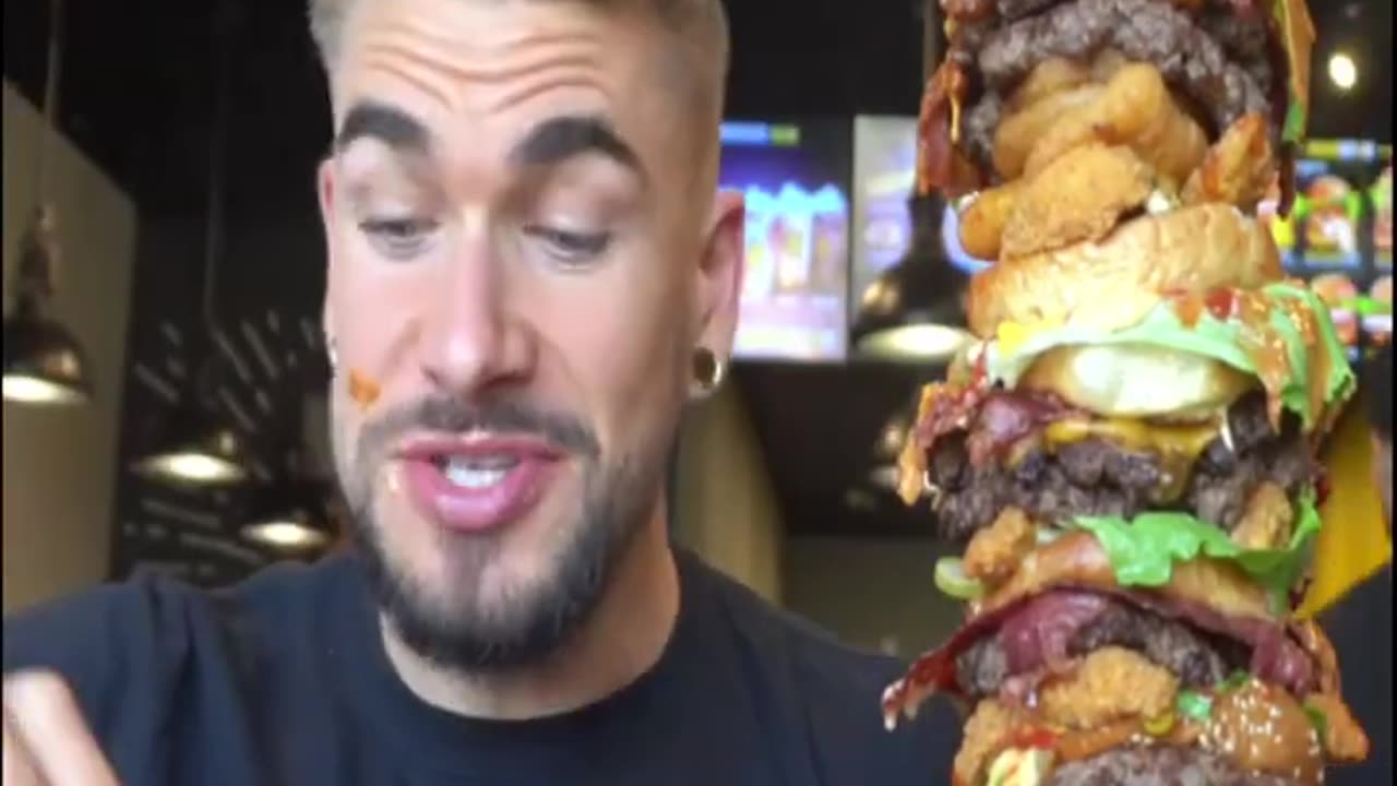 Tallest burger 🍔🍔 eating challenge 🔥🔥