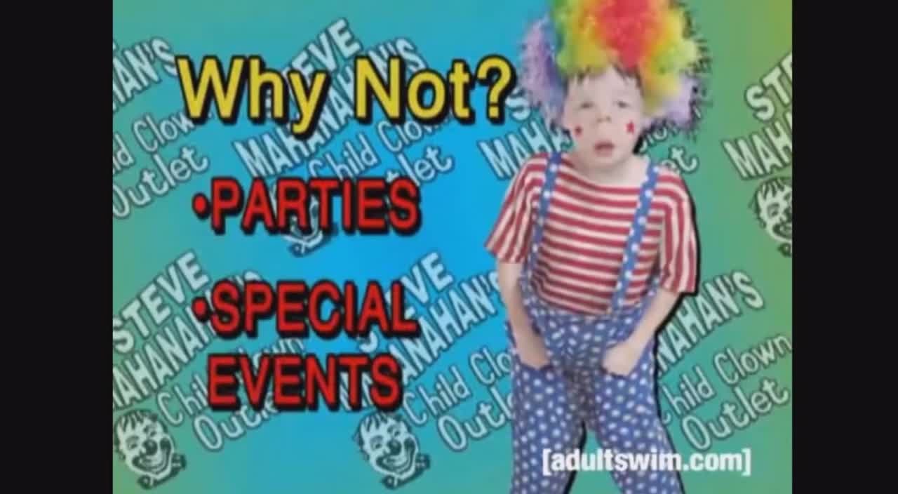 Will Ferrell comedy skit 2010 about selling child clowns torturing them keeping them in cages,