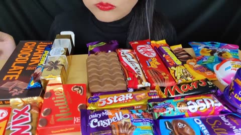 ASMR: EATING CHOCOLATE ,CHOCOLATE PARTY,DAIRYMILK CRISPELLO,MAGNUM TRUFFLE *DARKCHOCOLATe