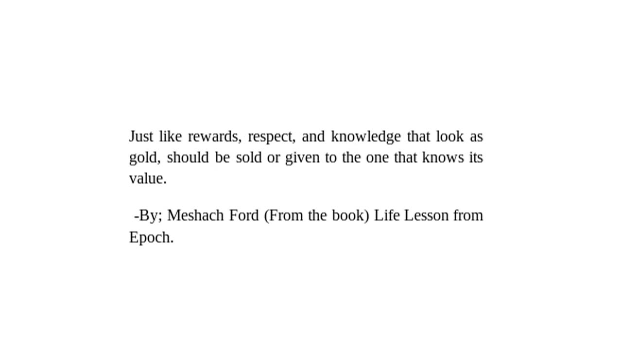 "Life Lesson from Epoch" -Checkout Description