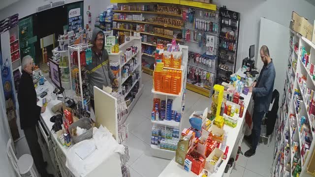 Customer Knocks Over Medication Then Falls to the Floor