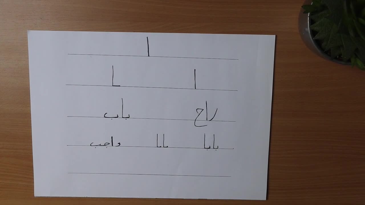 learning the first arabic letter (alif)