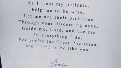 A doctor's prayer