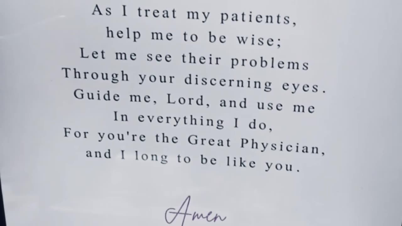 A doctor's prayer