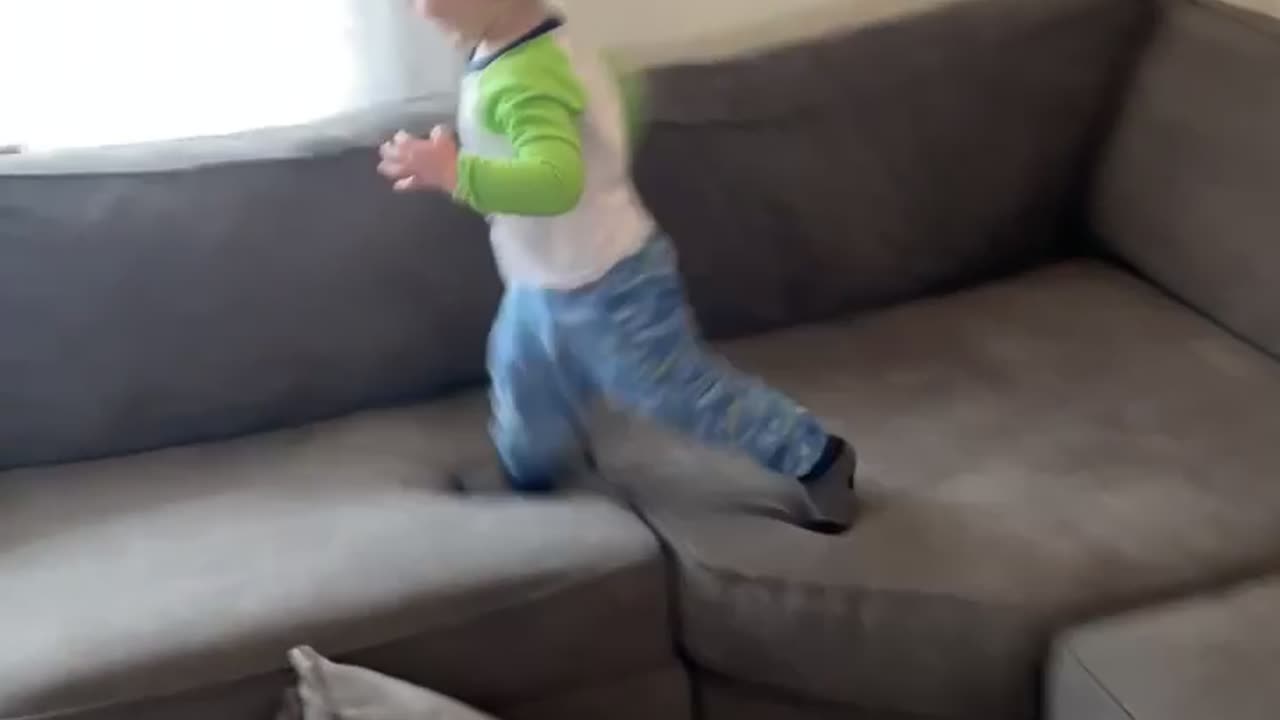 Toddler's Head Finds Hardest Part Of Couch