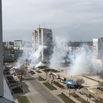 Energodar crazy afternoon (Ukraine) stun grenades and shooting in the air