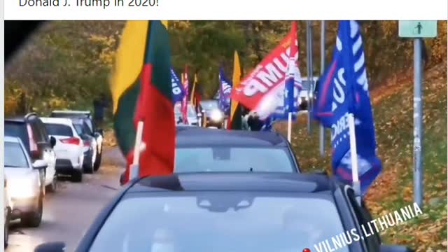 TRUMP 2020 Lithuania CAR PARADE!!!