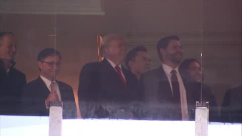 Donald Trump at Army-Navy game with Elon Musk, JD Vance, Mike Johnson