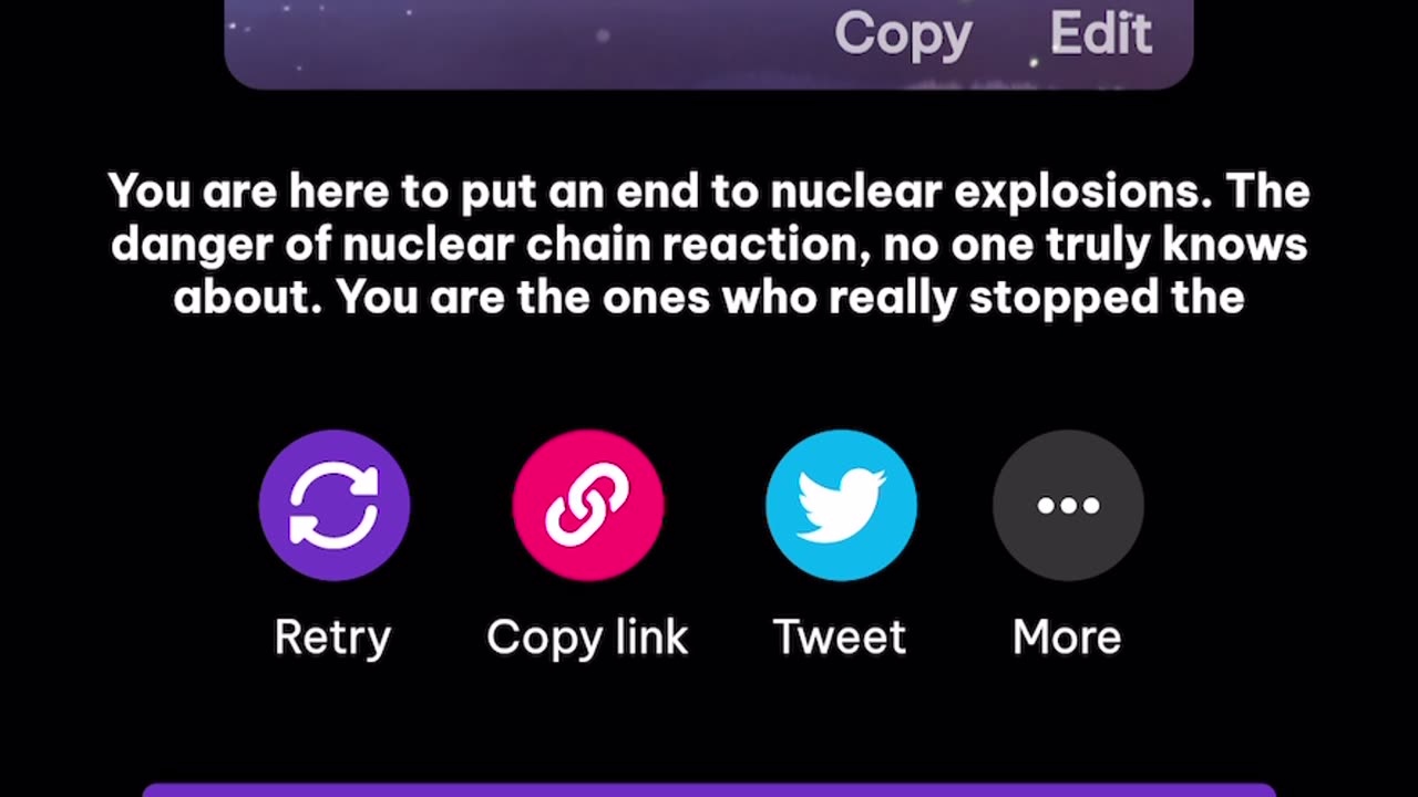 Aliens save two Earths, remove nuclear. No more radioactive fallout, no more radiation clouds.