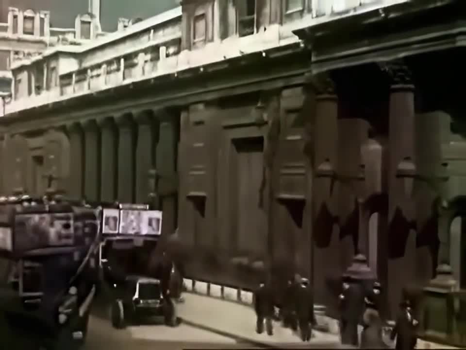 Wonderful London 1920s in color [60fps, Remastered] w_sound design added