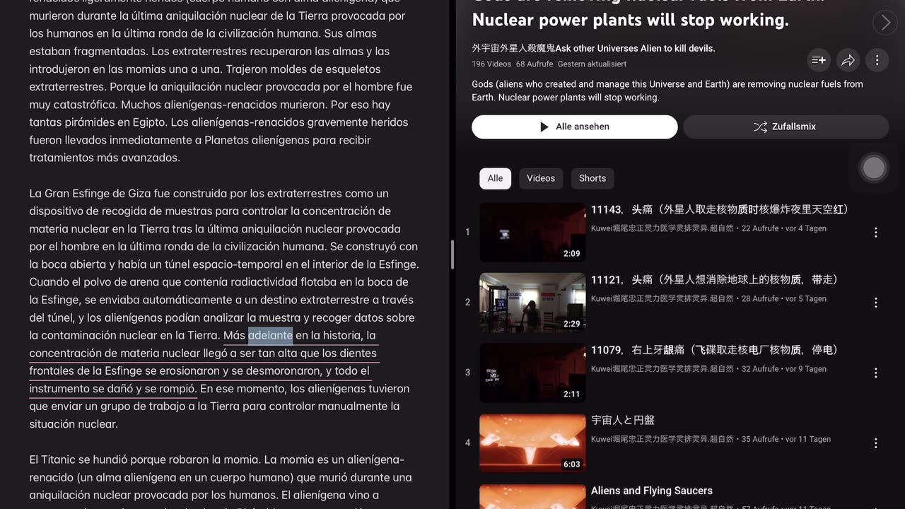 Los dioses están retirando los combustibles nucleares y los materiales nucleares de la Tierra.