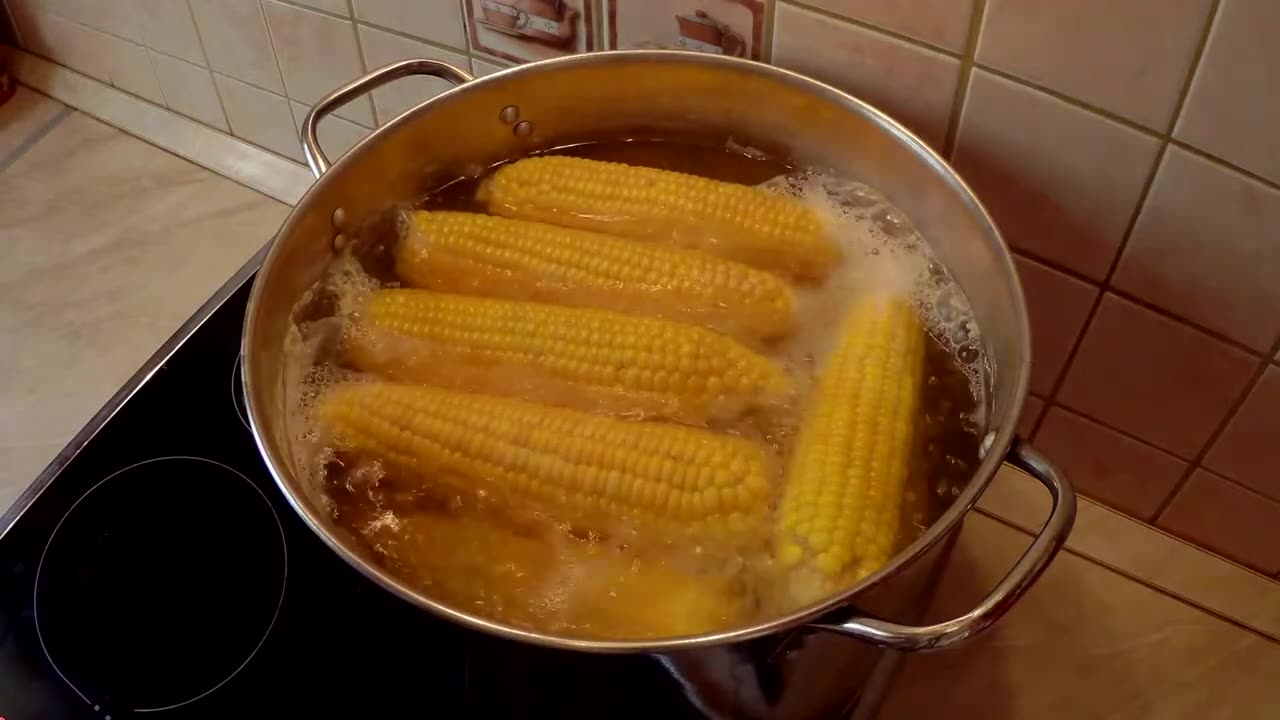 corn being cooked
