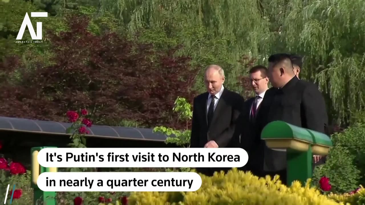 Putin and Kim Jong un Swap Driving Duties in Aurus Limousine | Amaravati Today