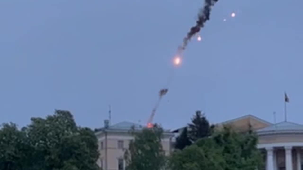 The moment when the Ukrainian shot down their TB2 Bayraktar .