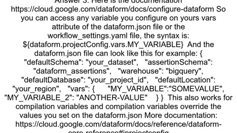 Customize Dataform run calls with variables