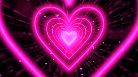 545. Heart Tunnel Background💖Pink Heart Tunnel Neon Heart Heart