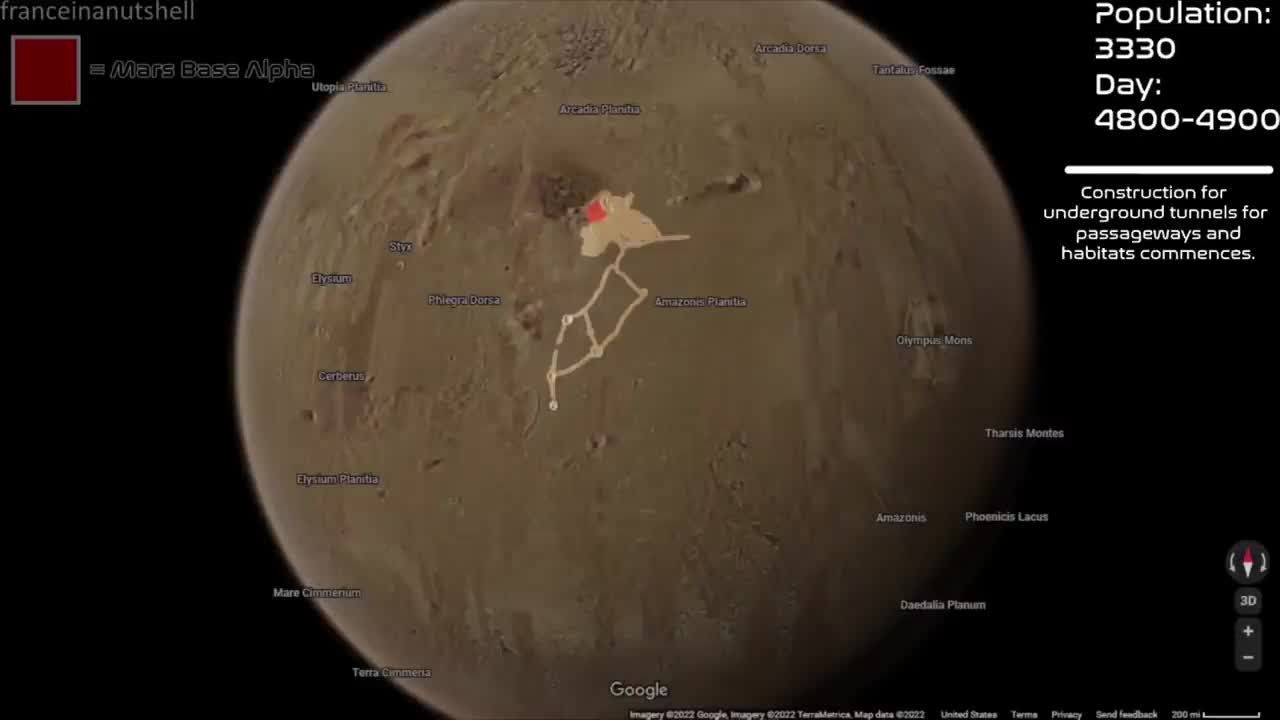 The First 10,000 Days on Mars using Google Mars