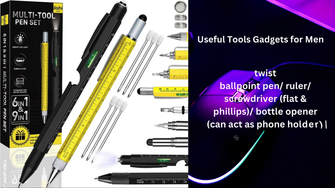 9 in 1 Multitool Pen Birthday Gifts for Men, Cool Gadgets Gifts