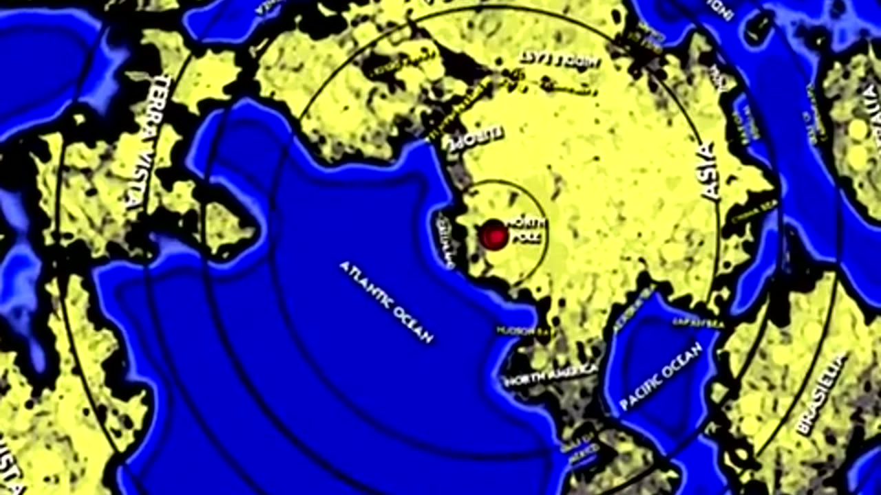 Μap of Flat Earth created by plasma moon image